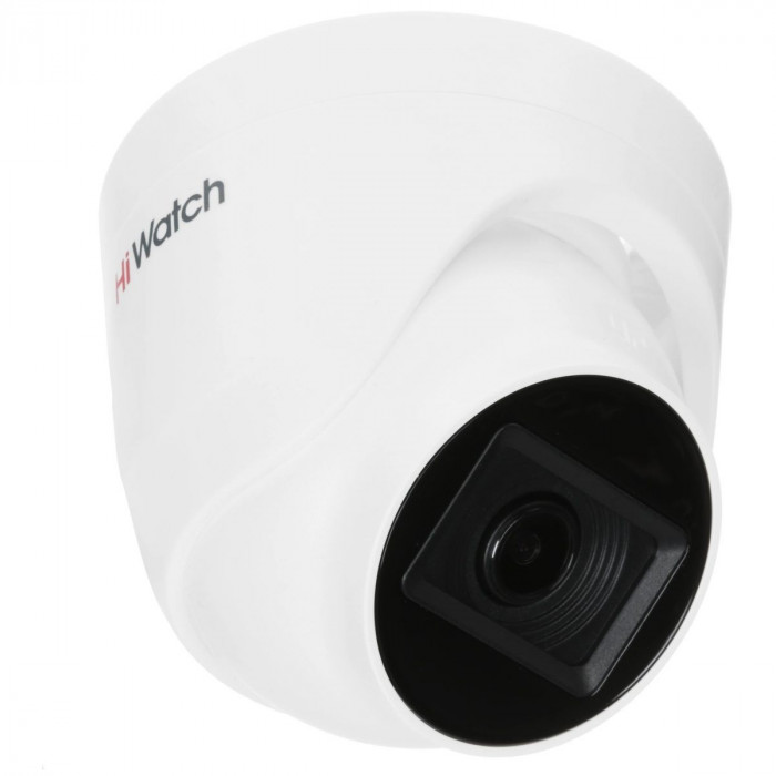 Камера видеонаблюдения 2 Мп бюджетная купольнвя HD-TVI камера HiWatch HDC-T020-P(B) (2.8mm) с ИК-подсветкой