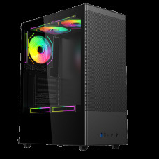 Корпус для ПК ACD Citadel 108B ATX, Type-C + 2XUSB ports + HD audio combo, Mesh, TG, Black.