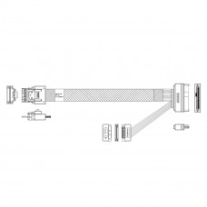 Кабель Amphenol RSL38-2309 Slimline SASx4  -to-   U.2 (SFF8639), 85 Ohm, PCIe Gen3, 75СM