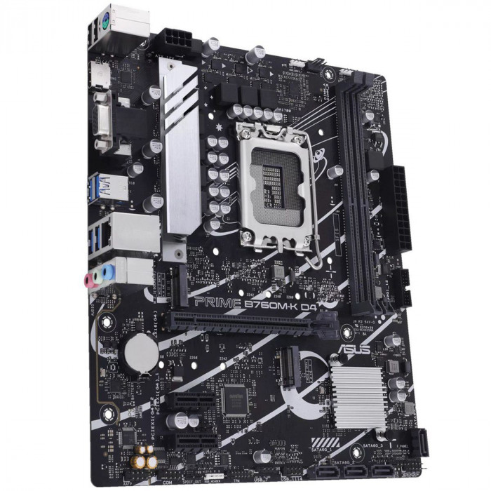 Материнская плата ASUS PRIME B760M-K D4 LGA1700 mATX 2xDDR4 PCIEx16 2xPCIEx1 2xM.2 HDMI VGA 2.5GLAN
