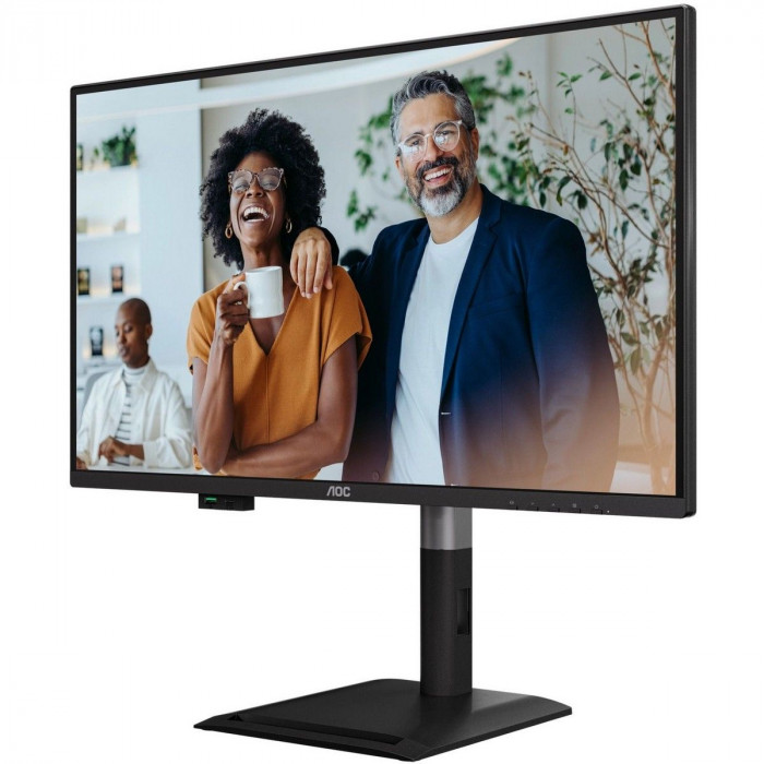 Монитор 27' AOC Q27P4CV   IPS, 2560x1440, 120Hz, 4ms, 350сd/m, 1500:1 | HDMI(2.0), DP(1.4), Type-C(PD-96W), 4xUSB 3.2, RJ45 | HAS, Pivot, Swivel, InPSU, Speakers, Vesa 100, Black