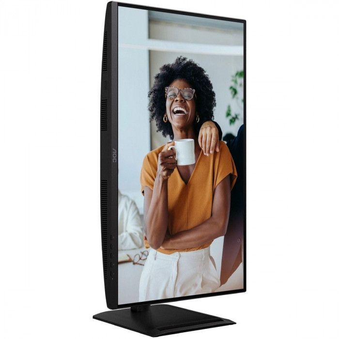 Монитор 27' AOC Q27P4CV   IPS, 2560x1440, 120Hz, 4ms, 350сd/m, 1500:1 | HDMI(2.0), DP(1.4), Type-C(PD-96W), 4xUSB 3.2, RJ45 | HAS, Pivot, Swivel, InPSU, Speakers, Vesa 100, Black