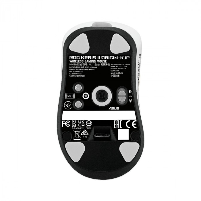 Мышь ASUS P727 ROG KERIS II ORIGIN-KJP/WHT 63g 42,000DPI USB Bluetooth 5.1 2.4GHz 5buttons