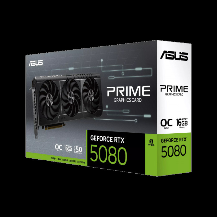 Видеокарта ASUS RTX5080 PRIME EVO OC 16GB GDDR7 256bit 3xDP HDMI 3FAN RTL (PRIME-RTX5080-O16G-EVO)