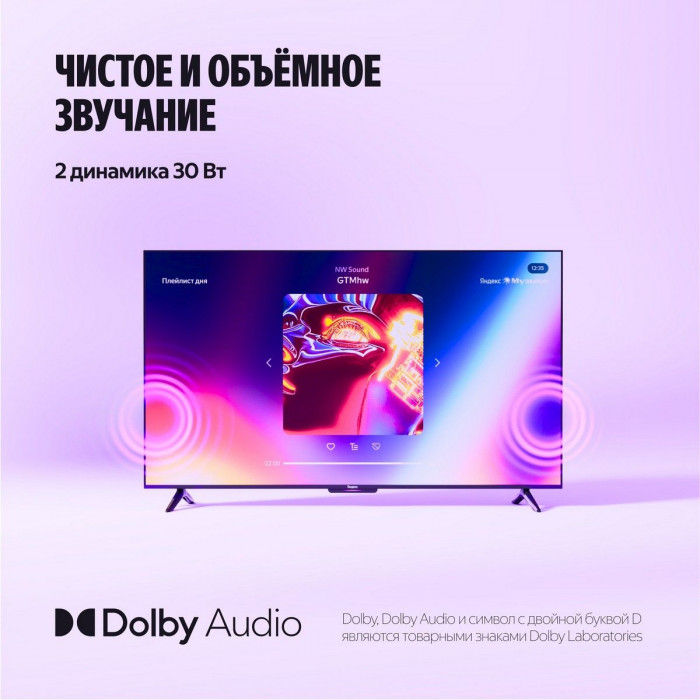 55' Телевизор Q-LED Яндекс ТВ Станция Бейсик QLED (YNDX-00080B)