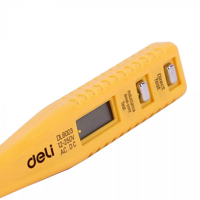 Индикаторная отвертка-тестер напряжения цифровая Deli DL8003 (12-250 В)
