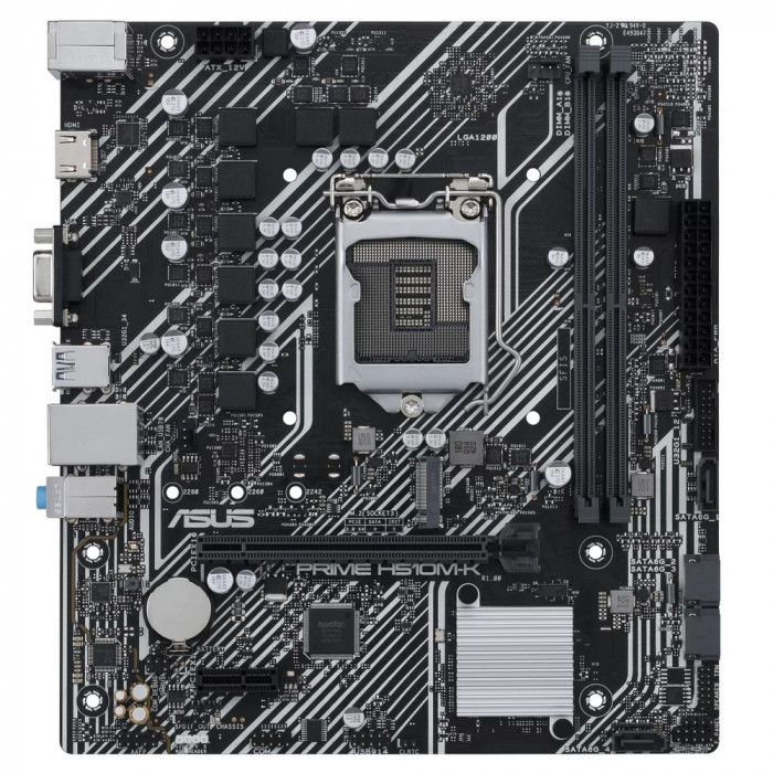Материнская плата ASUS PRIME H510M-K R2.0 LGA1200 mATX 2xDDR4 PCIEx16 PCIEx1 M.2 HDMI VGA GLAN