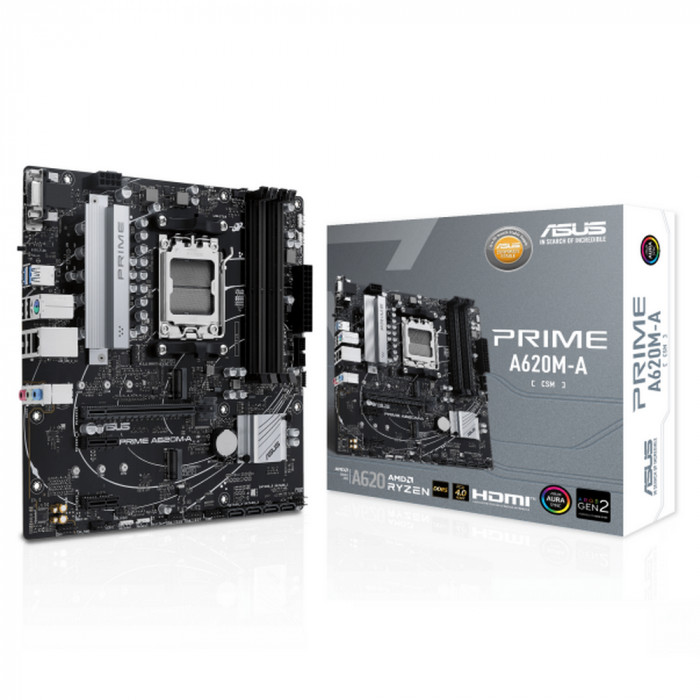 Материнская плата ASUS PRIME A620M-A-CSM AM5 mATX 4xDDR5 PCIEx16 2xPCIEx1 2xM.2 DP HDMI VGA GLAN