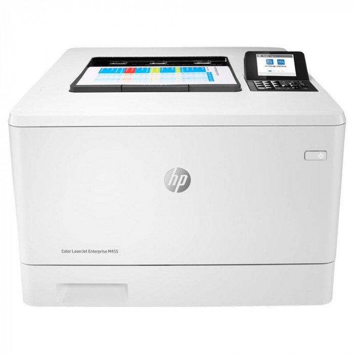 Принтер HP  Color LaserJet Pro M455dn A4, лазерный, цветной, 27стр/мин, 600dpi, 800МГц, 1280Мб, 300+50, AirPrint/USB/Ethernet  , 2400стр/картридж, (3PZ95A)