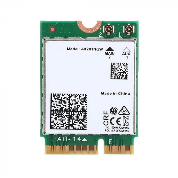 Адаптер беспроводной связи (Wi-Fi) Intel Адаптер Intel® Wi-Fi серии 6 AX201 (AX201.NGW) 2230, 2x2 AX+BT, No vPro®,999TD0 (M.2: CNVio2)