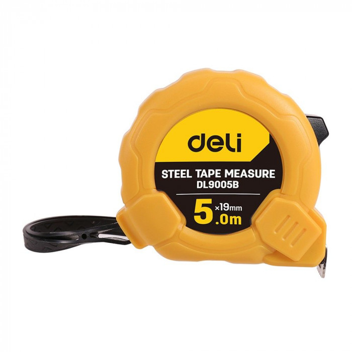 Рулетка Deli DL9005B 5м*19мм, метрическая, ударопрочный корпус