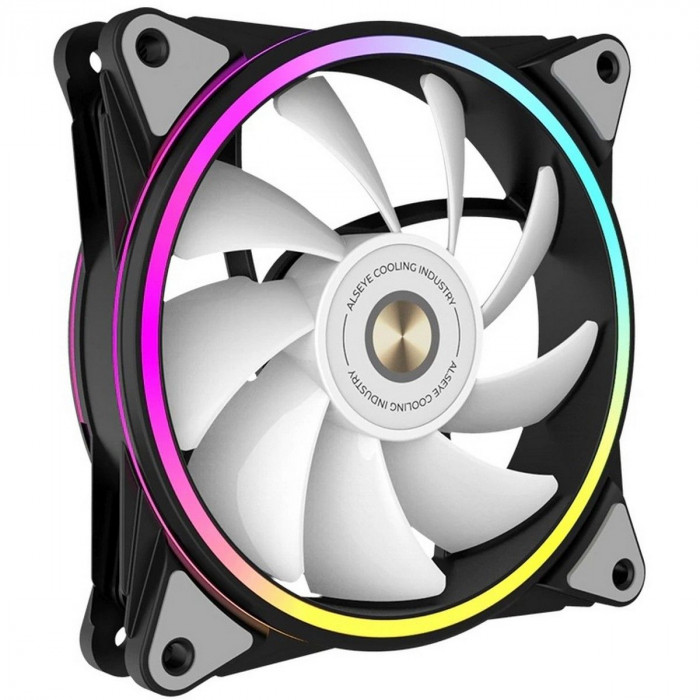Вентилятор в корпус ALSEYE HALO PRO B-P (rubber screw) FAN 120mm, hydraulic, 800~1800rpm, max 51.87CFM, max 26dBA, ARGB. PWM, Black, RTL
