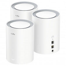 Маршрутизатор CUDY AX1800 Wi-Fi 6 Mesh Solution 3-Pack, Chipset MediaTek, Dual-Band, 802.11ax/ac/a/b/g/n,  1201Mbps at 5GHz + 574Mbps at 2.4GHz, 2 Gigabit Ethernet Ports, 4 internal antennas,  MU-MIMO, DDNS, Zerotier/Wireguard/OpenVPN/IPSec/L2TP/PPTP VPN,