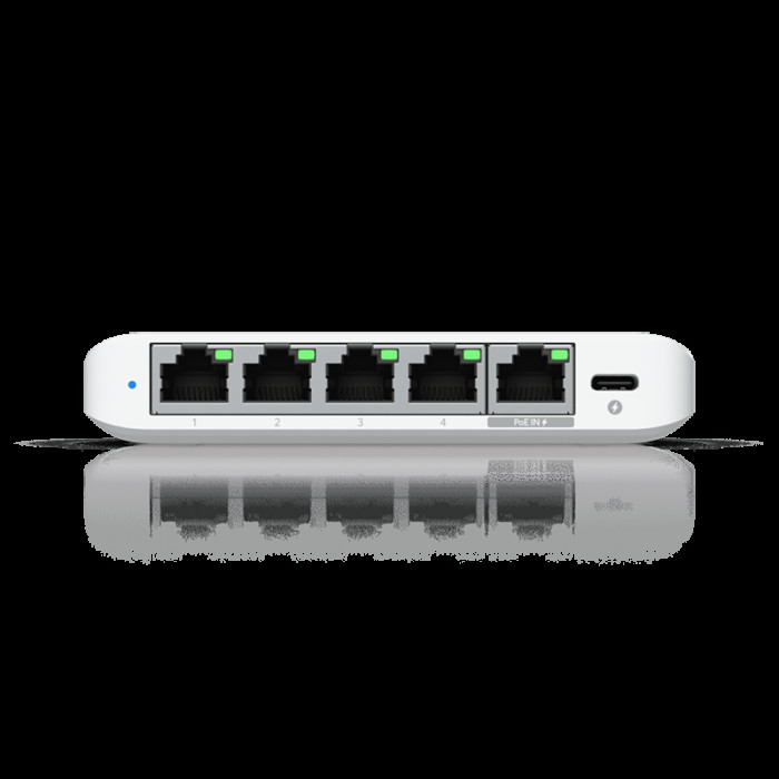 Коммутатор Ubiquiti UniFi Switch Flex Mini 2.5G Compact, 5-port 2.5G switch that can be powered with PoE or a USB-C adapter.