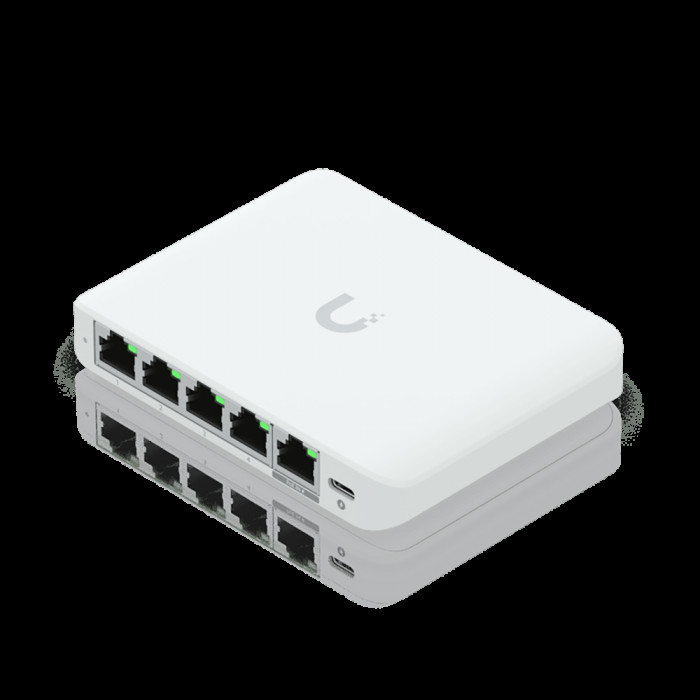 Коммутатор Ubiquiti UniFi Switch Flex Mini 2.5G Compact, 5-port 2.5G switch that can be powered with PoE or a USB-C adapter.