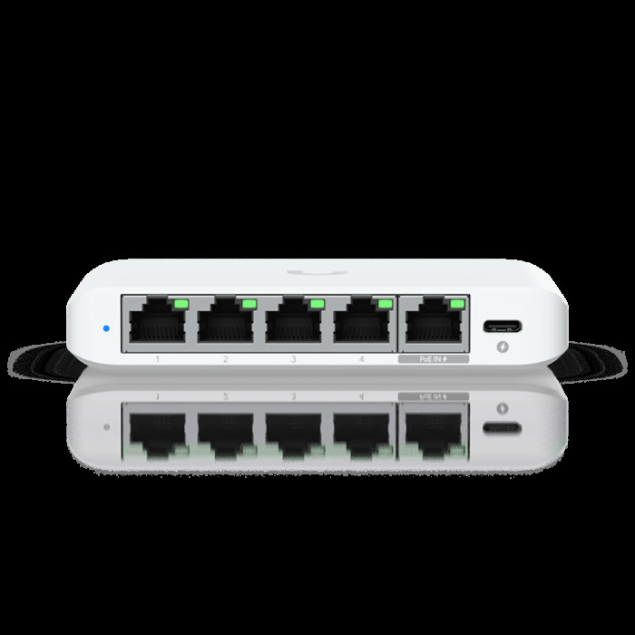 Коммутатор Ubiquiti UniFi Switch Flex Mini 2.5G Compact, 5-port 2.5G switch that can be powered with PoE or a USB-C adapter.