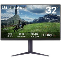 Монитор 31.5' LG 32GS85Q-B  IPS, 2560x1440, 180Hz, 1ms, 350сd/m, 1000:1, HDR10 | 2xHDMI(2.0), DP(1.4), 2xUSB3.0 | HAS, Pivot, Swivel, ExPSU, Vesa 100, Black