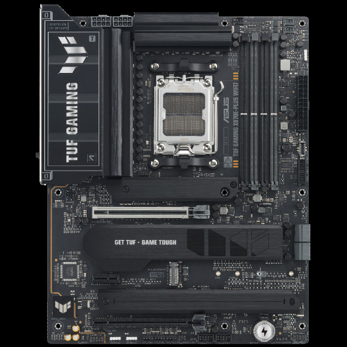 Материнская плата ASUS TUF GAMING X870E-PLUS WIFI7 AM5 ATX 4xDDR5 2xPCIEx16 PCIEx1 4xM.2 2хUSB-C HDMI 2.5GLAN Wi-Fi 7