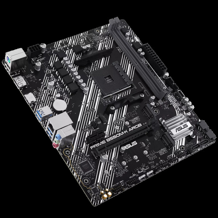 Материнская плата ASUS PRIME B550M-K ARGB AM4 mATX 2xDDR4 PCIEx16 PICEx1 2xM.2 DP HDMI GLAN