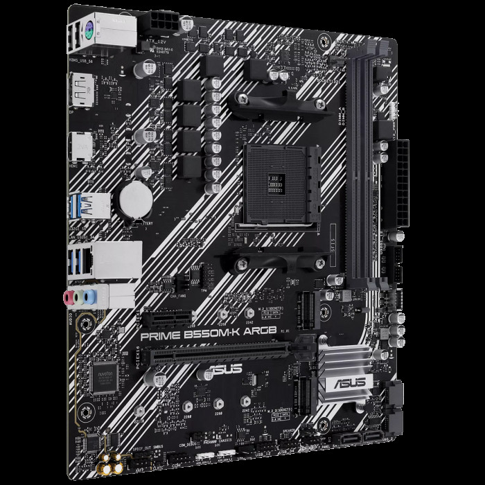 Материнская плата ASUS PRIME B550M-K ARGB AM4 mATX 2xDDR4 PCIEx16 PICEx1 2xM.2 DP HDMI GLAN