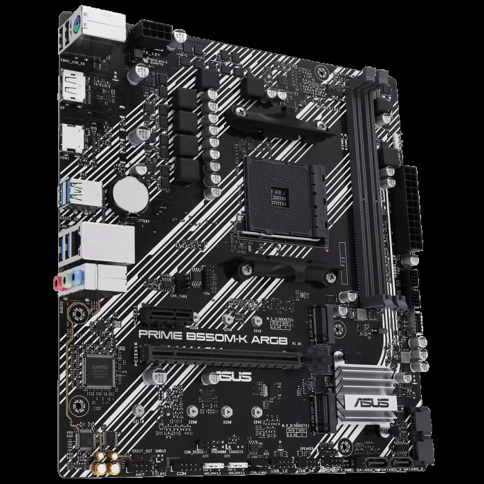 Материнская плата ASUS PRIME B550M-K ARGB AM4 mATX 2xDDR4 PCIEx16 PICEx1 2xM.2 DP HDMI GLAN