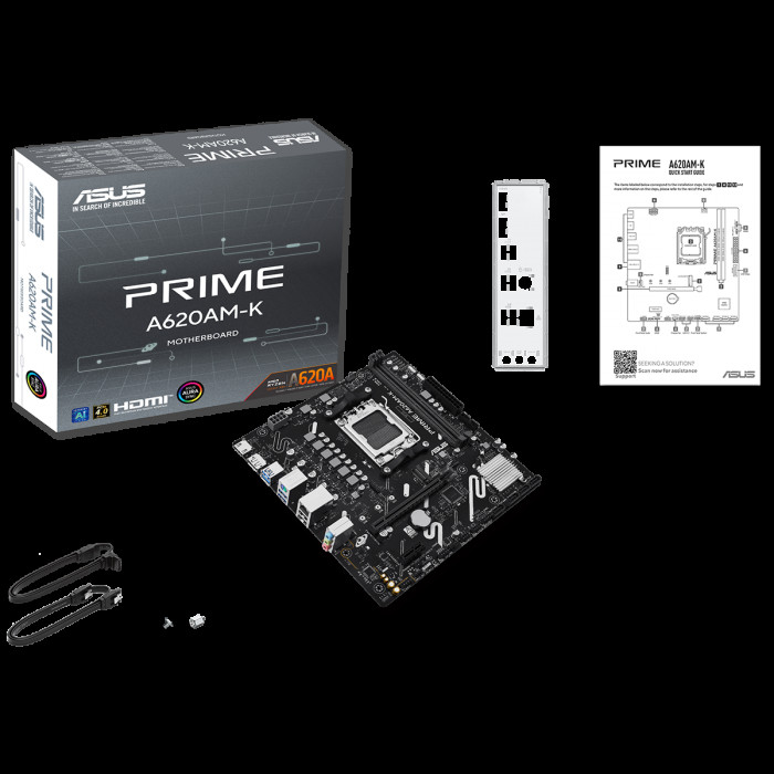 Материнская плата ASUS PRIME A620AM-K AM5 mATX 2xDDR5 PCIEx16 PCIEx1 M.2 DP HDMI GLAN
