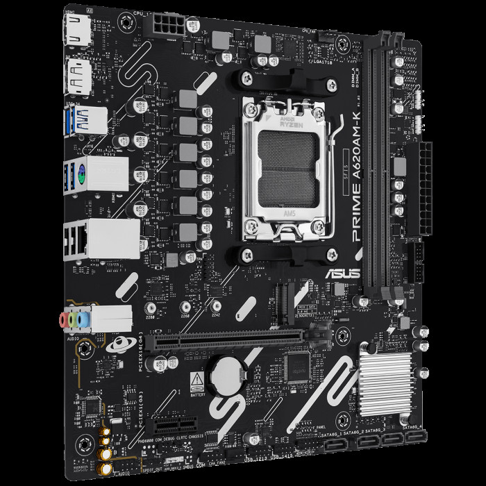 Материнская плата ASUS PRIME A620AM-K AM5 mATX 2xDDR5 PCIEx16 PCIEx1 M.2 DP HDMI GLAN