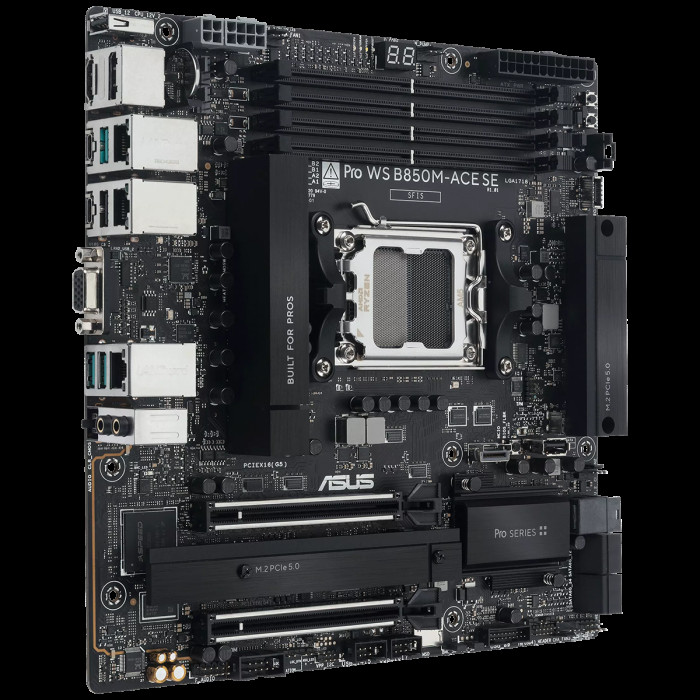 Материнская плата ASUS PRO WS B850M-ACE SE AM5 mATX 4xDDR5 2xPCIEx16 2xM.2 2хUSB-C DP HDMI VGA 10GLAN 2.5GLAN