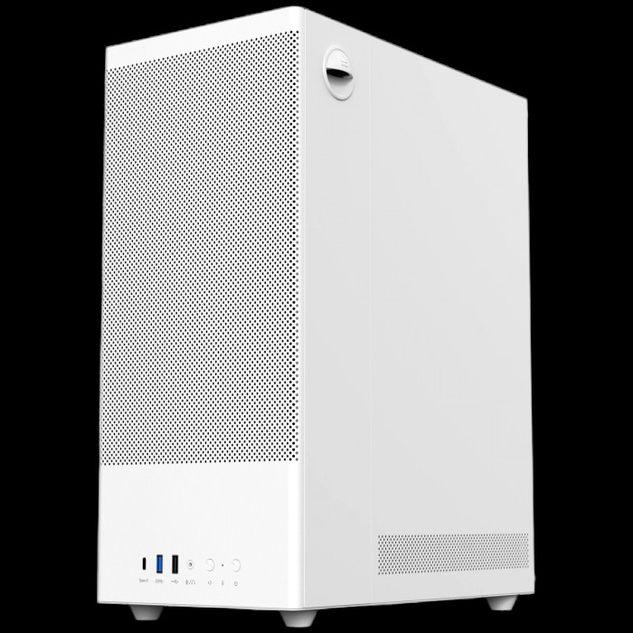 Корпус для ПК ACD Citadel 108W ATX, Type-C + 2XUSB ports + HD audio combo, Mesh, TG, White.