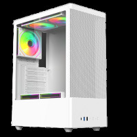 Корпус для ПК ACD Citadel 108W ATX, Type-C + 2XUSB ports + HD audio combo, Mesh, TG, White.