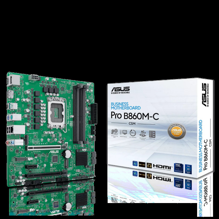 Материнская плата ASUS PRO B860M-C-CSM LGA1851 mATX 4xDDR5 2xPCIEx16 PCIEx1 USB-C 2xDP HDMI 2xM.2 GLAN