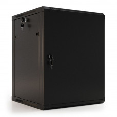 Шкаф Hyperline WRline WR-TW-1245-SR-RAL9004 настенный 19-дюймовый (19'), 12U, 650x600х450мм, цельнометаллическая дверь с замком, цвет черный (RAL9004) (разобранный)