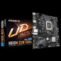 Материнская плата Gigabyte H610M D3W DDR4 H610, LGA1700, 2*DDR4, 1*PCIEx16, 1*PCIEx1, 2*M.2, 1*TypeC, 3*USB3.2Gen1, 6*USB2.0, 4*SATA3.0, 1G, DP, HDMI, M-ATX, RTL