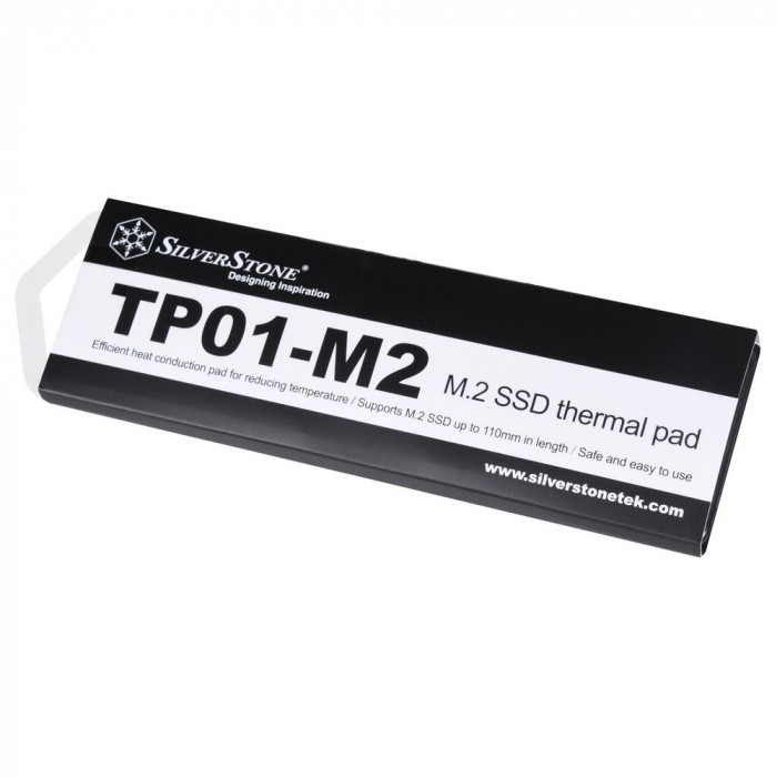 Аксессуары Silverstone G560TP01M200010 Термопрокладка Efficient heat conduction pad for reducing temperature,Supports M.2 SSD up to 110mm in length,Safe and easy to use