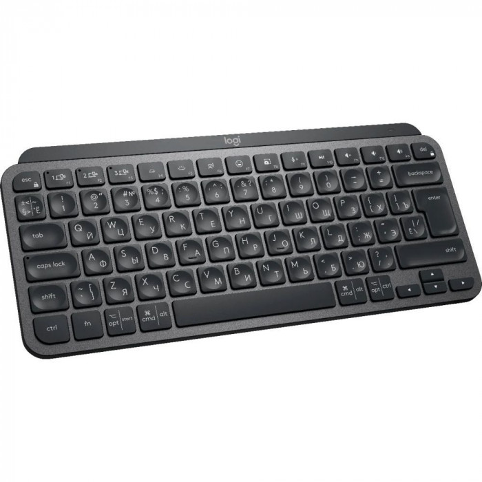 Клавиатура беспроводная Logitech MX Keys Mini Graphite |920-010501| Компактная, черная, Bluetooth LE/Logi Bolt, автоматическая подсветка, встроенная батарея, Type-C коннектор, кабель Type-C - Type-A в комплекте