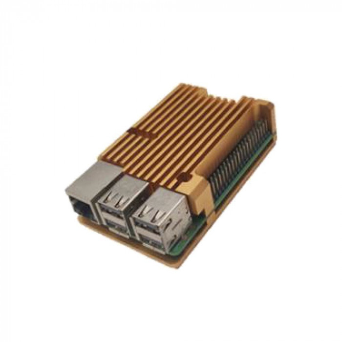 Корпус ACD RA506  Gold Metal Aluminum Case for Raspberry Pi 4B