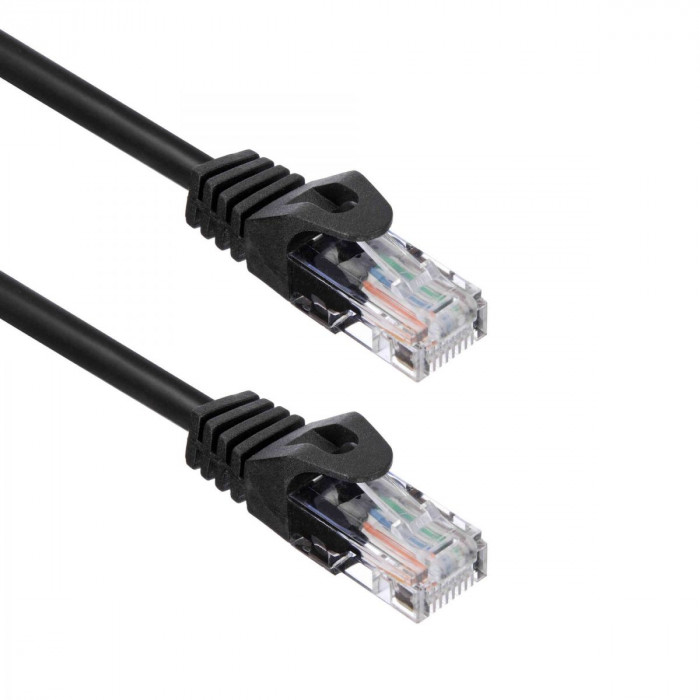 Патч-корд ACD-LPU5C-10B  Cat5e UTP 24AWG 4Pair, 7/0.18мм CU Черный, 1.0м, (741739)