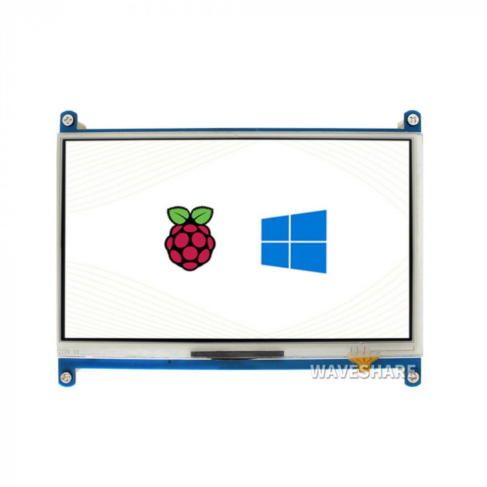 Модуль дисплея ACD18-RA418 Waveshare 7' резистивный сенсорный дисплей без корпуса, 1024*600 IPS матрица, вход HDMI, питание по USB, для Raspberry Pi