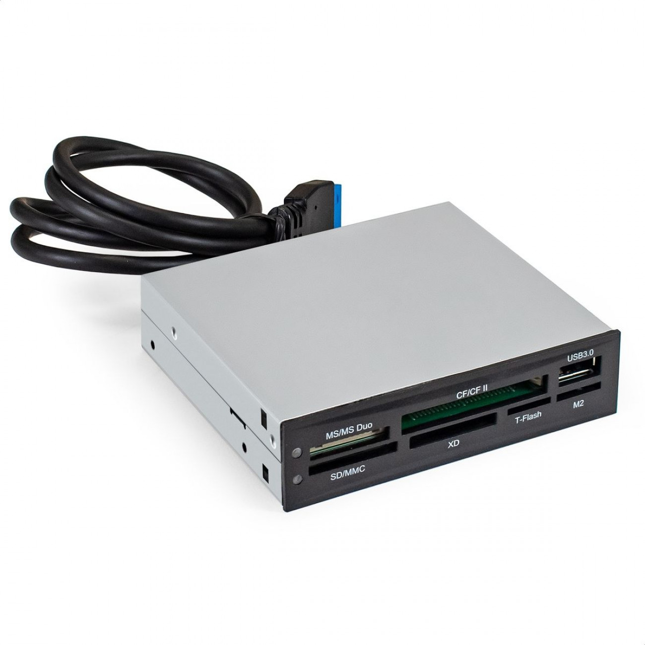 Картридер Exegate «Картридер USB3.0 ExeGate <CR-611U3> (внутренний, 3.5», мультиформатный:» SD/SDHC/SDXC/MMC/microSD/T-Flash/CF/MS/MS micro/XD, 1 доп.порт USB3.0, черный, металл) (133273)