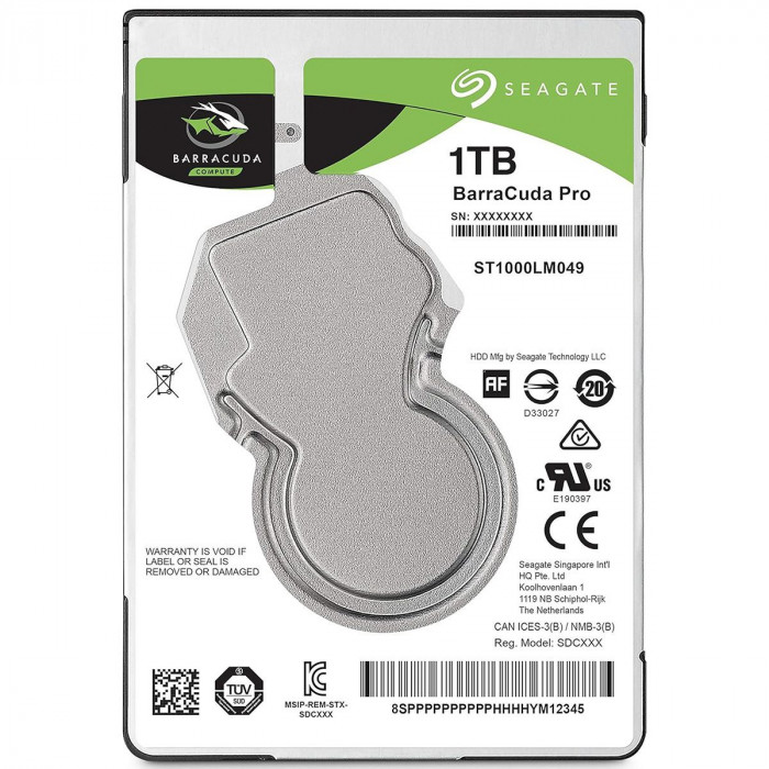 Жесткий диск Seagate BarraCuda Pro ST1000LM049 1TB 2.5'  SATA 6Gb/s,7200rpm,128MB, Bulk (101698)