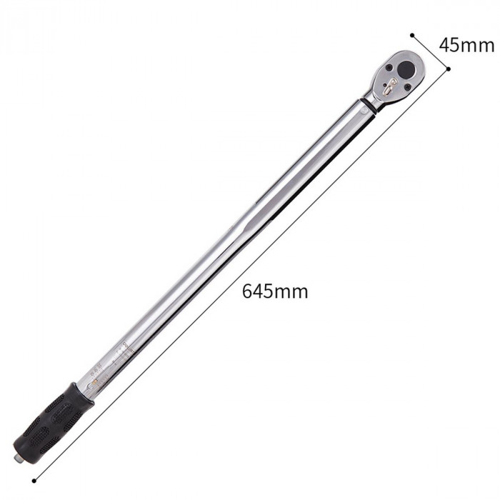 Динамометрический ключ предельный Deli DL-YN-60300  60-300Нм, 1/2', головка Cr-Mo, 72 зуба, точность +/- 3%, противоскользящая рукоятка, кейс