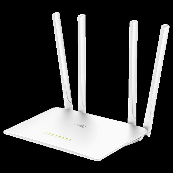 Маршрутизатор CUDY AC1200 Wi-Fi Router Dual Band, Chipset MediaTek, 802.11ac/a/b/g/n, 867Mbps at 5GHz + 300Mbps at 2.4GHz, 5 × 10/100Mbps Ports, WiFi router/AP/ Repeater/WISP Mode,4  5dBi fixed antennas, WPA3, Guest network, WPS, DDNS, VPN Client, IPv6,TR