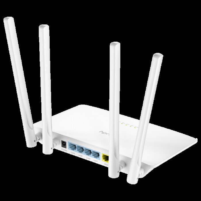 Маршрутизатор CUDY AC1200 Wi-Fi Router Dual Band, Chipset MediaTek, 802.11ac/a/b/g/n, 867Mbps at 5GHz + 300Mbps at 2.4GHz, 5 × 10/100Mbps Ports, WiFi router/AP/ Repeater/WISP Mode,4  5dBi fixed antennas, WPA3, Guest network, WPS, DDNS, VPN Client, IPv6,TR