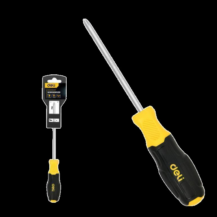 Отвертка Torx Deli DL6310030T T30x100мм сталь Cr-V, двухкомпонентная прорезиненная рукоять