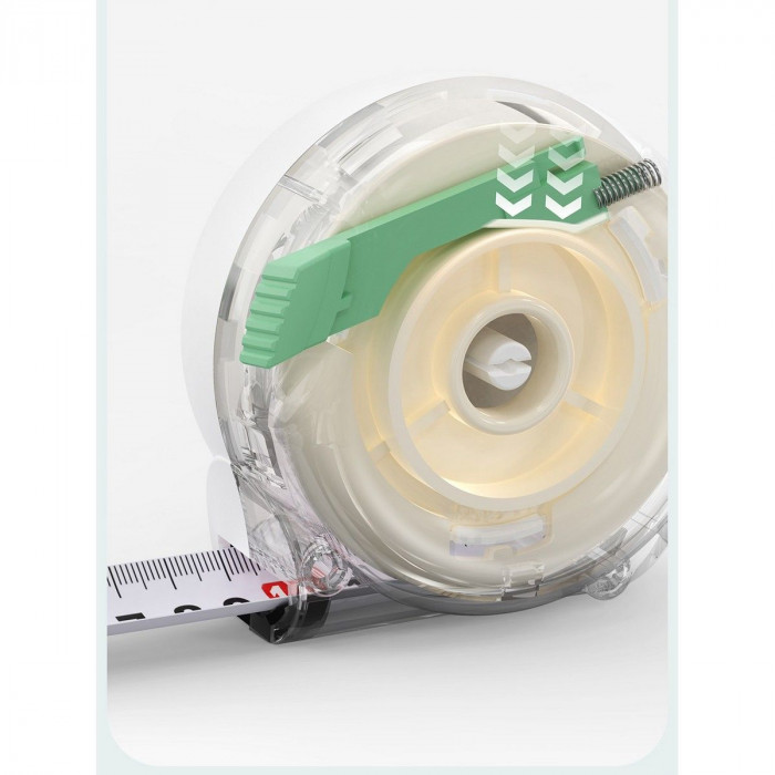 Рулетка 'Home Series White' Deli H8105 5м х 19мм, клипса, шнурок, эксклюзивный дизайн
