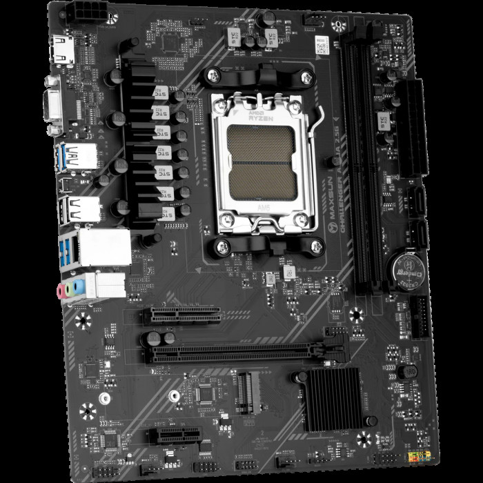 Материнская плата Maxsun MS-Challenger A620A 2.5G A620, AM5, 2DDR5, 1PCIEx16, 1PCIEx4, 1PCIEx1, 1M.2, 6USB3.2Gen1, 4USB2.0, 2SATA3.0, 2.5G, VGA, HDMI, M-ATX, RTL