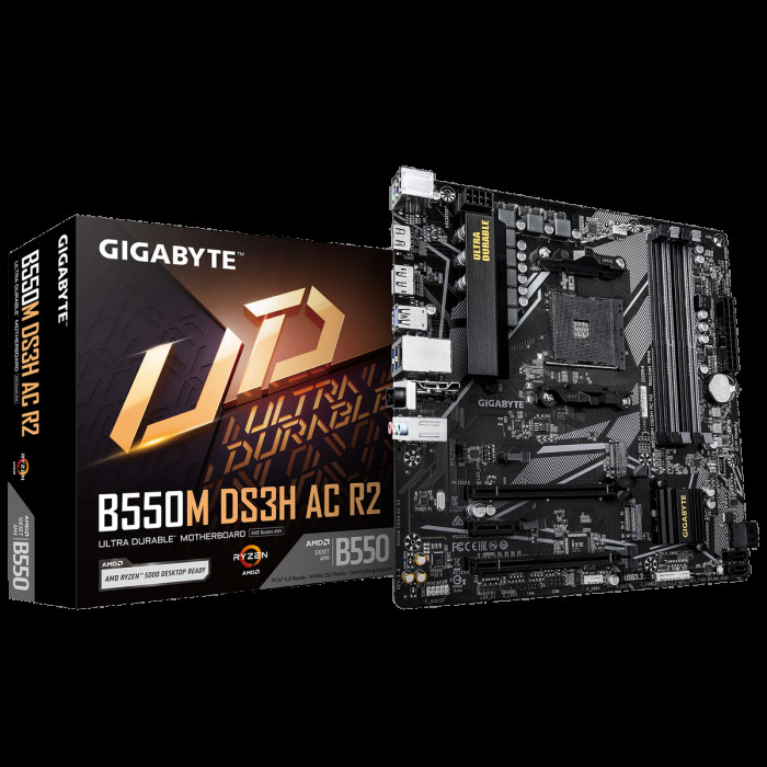 Материнская плата Gigabyte B550M DS3H AC R2, RTL