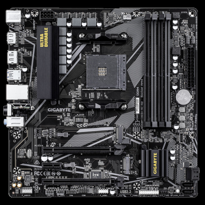 Материнская плата Gigabyte B550M DS3H AC R2, RTL