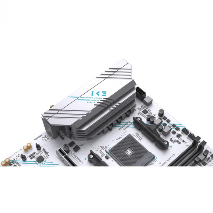 Материнская плата Maxsun MS-B550M GAMING WIFI ICE B550, AM4, 2*DDR4, 1*PCIEx16, 1*PCIEx4, 1*PCIEx1, 2*M.2, 4*USB3.2Gen1, 6*USB2.0, 2*SATA3.0, 1G, DP, HDMI, M-ATX, RTL