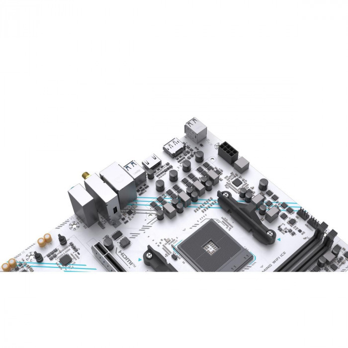 Материнская плата Maxsun MS-B550M GAMING WIFI ICE B550, AM4, 2*DDR4, 1*PCIEx16, 1*PCIEx4, 1*PCIEx1, 2*M.2, 4*USB3.2Gen1, 6*USB2.0, 2*SATA3.0, 1G, DP, HDMI, M-ATX, RTL